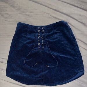 Suede Navy Blue Skirt